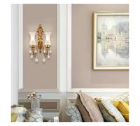 Yingtuwinh European Living Room Copper Wall Lamp Bedroom Bedside Lighting French Villa Luxury Classics Brass Lights,Delicate