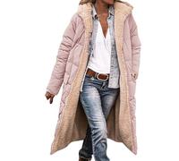 Yinguo Coats for Women ukWinter Jackets for Women UK Ladies Fashionable Longline Warm Winter Coat Double Faced Waterproof Coats Long Sleeve Hooded Down Jacket Warm up Outfitsrose Gold 3XL