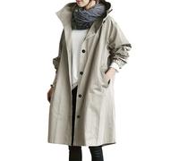 Yinguo festival poncho, Waterproof Coats for Women Uk - Ladies Lightweight Windproof Jackets Bomber Ponchos Rain Waterprof Coat Windbreaker with Hood Casual Women's Clothing for Hikking Walking Beige
