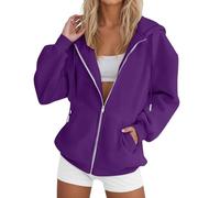 Yinguo Hoodies For Women UK Oversized Hoodie Zip Up Sweatshirts Trendy Casual Loose Long Sleeve Crewneck Pullover Comfy Fall Winter Cloth Fashion Ladies Outfit