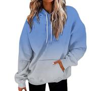 Yinguo Hoodies For Womens Gradient Print Oversized Sweatshirt Pullover With Pocket Trendy Sweater Tops Fashion Clothes Women Lightweight Zip Hoodie