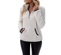 Yinguo Jumper Dress for Women UK, Oversized Jumper, Warm Fleece Jacket wowomen, Tunic Sweatshirt for wowomen, wowowomens Halloween top, Body Blanket, Plus Size Clothes, Halloween t Shirt, top White