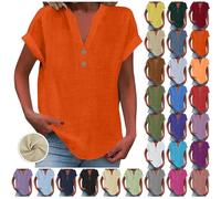 Yinguo My Orders, Tops & t-Shirts, Plus Size Long Tops, Tunic Tops for Women UK Uniform, Ladies Long Tops, Blouses, Linen Tunics, Plus Size Ladies Tops, Ladies Blouses, tie Front Blouse 3 Dark Orange