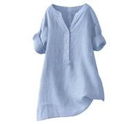 Yinguo Women's Cotton Blouses Animal Print Tops for Women Linen Jacket Ladies Clearance Tops Summer Blouse Brown Tops for Women UK White Linen Shirt Women Linen Long Sleeve top Women
