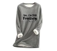 Yinguo Women's Lined Sweater Winter Warm Sweatshirt Women's Plush Sweater Pullover Casual Thick Top Winged Tops for Women