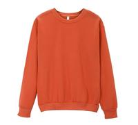 Yinguo Women'S Solid Color Round Neck Oversized Sweatshirt Loose Long Sleeve Light Sweatshirt Loose Blouse Front Zip Yoga Top