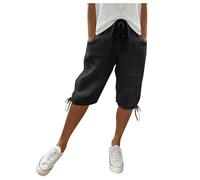 Yinguo Womens Trousers Elasticated Waist, Ladies Cotton Trousers, Women Summer Clothes, Straight Leg Joggers Womens, Black Flared Leggings, Woman Clothes, Plus Size Wide Leg Pants Black XL
