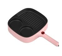 YingWuAoo 3 In 1 Breakfast Maker Station, Healthy Non-Stick Multi-Purpose Pan, Make Egg Muffin Sandwiches Burgers Steak & Pancakes(Pink)