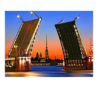 YINGXIN88 1000 Piece Puzzle for Adults - Halloween Puzzle - Saint Petersburg Hermitage Bridge - Christmas Puzzle - for Adults Teens Educational Toy Gifts 75 x 50 cm