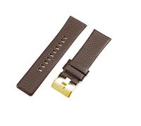 yingyingjia Compatible With Diesel Genuine Leather Watchbands Dz4318 Dz1405 Dz1206 Buckle Breathable Waterproof Strap 24 26 28mm(Brown-Golden-K3,27mm)