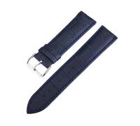 yingyingjia Crocodile Pattern Genuine Leather Strap Watch Band Watchband 12 13 14 15 16 17 18 19 20 22 24 Mm Cow(Deep Blue,24mm)