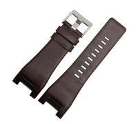 yingyingjia Genuine Leather Bracelet Band 32 * 18mm Watchstrap Compatible With Diesel Watch Strap For DZ1216 DZ4246 DZ4247 DZ287(BrownB silver buckle)