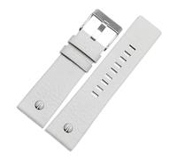 yingyingjia Genuine Leather Strap Watchband 22 24 26 27 28 30mm Litchi Grain Compatible With Diesel DZ4316 DZ7395 DZ7305 Watch Band Watch Bracelet(White silver buckle,32mm)