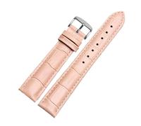 YingYou 10mm 12mm 14mm 15mm 16mm 18m White Red Pink For Casio Tissot Genuine Leather Strap Ladie's Watch Band Women Bracelet Accessories(Pink steel pin,10mm)