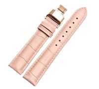 YingYou 10mm 12mm 14mm 15mm 16mm 18m White Red Pink For Casio Tissot Genuine Leather Strap Ladie's Watch Band Women Bracelet Accessories(Pink gold pin,20mm)
