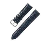 YingYou 12 13 14 15 16 17 18 19 20 21 22 24mm Circular Grain Calfskin Leather Watch Strap With Pin Buckle For Watch Band(Blue,22mm)