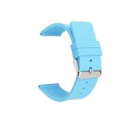YingYou 12mm 14mm 16mm 18mm 20mm 22mm 24mm Silicone Strap Compatible With Omega Soft Rubber Band Candy Color Men Women Replace Bracelet Accessories(Light blue,SILVER BUCKLE_16MM)