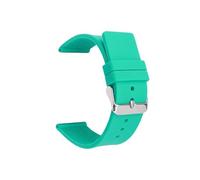 YingYou 12mm 14mm 16mm 18mm 20mm 22mm 24mm Silicone Strap Compatible With Omega Soft Rubber Band Candy Color Men Women Replace Bracelet Accessories(Green,SILVER BUCKLE_18MM)