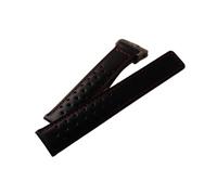 YingYou 19mm/20mm/22mm Genuine Leather Smooth Watch Band Compatible With Tag Heuer Man Watch Strap Durable Replacement Black Red Line Folding Buckle(Black with red line,22mm)
