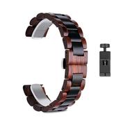 YingYou 20 22MM Wood Strap Compatible With Watch 4 Classic 46mm 42mm Bracelet Watchbands Compatible With Galaxy Watch4 44mm 40mm Wristband(Redblack,20mm)
