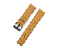 YingYou 20mm 22mm Oil Wax Cowhide Watch Band Retro Genuine Leather Watch Band Women Men Wristwatch Bracelet Universal Watchbands(Yellow Brown,22mm)