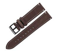 YingYou Frosted Watchband Belt Men Women 20mm 21mm Matte Leather Watch Straps Green Unisex Soft Watch Bracelet Accessories(Coffee-Black Clasp,21mm)