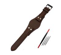 YingYou Genuine Leather Watchband 22mm Strap With Mat Compatible Withr Fossil CH2891 CH3051 CH2564 CH2565 Watch Band Handmade Mens Leather Bracelet(Brown black buckle)