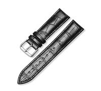 YingYou Leather Watch Strap With Bamboo Knot Pattern Universal Replacement Watchband Black Brown Blue Red White Pink 12-24mm(Black,18mm)