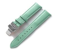YingYou Leather Watch With Green Soft Cowhide Men's And Women's Accessories Substitute Compatible Longines Tissot Strap(Light blue,22)