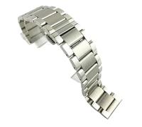 YingYou Replacement Stainless Steel Watch Band Glossy Matte Dual Color Butterfly Buckle Belt Watch Strap 16 18 20 21 22 23 24 26mm(Glossy Matte silver,18mm)