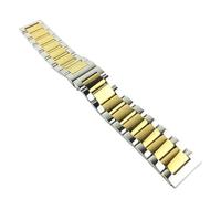 YingYou Replacement Stainless Steel Watch Band Glossy Matte Dual Color Butterfly Buckle Belt Watch Strap 16 18 20 21 22 23 24 26mm(Silver Gold,21mm)
