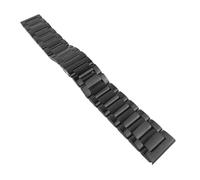 YingYou Replacement Stainless Steel Watch Band Glossy Matte Dual Color Butterfly Buckle Belt Watch Strap 16 18 20 21 22 23 24 26mm(Black,26mm)