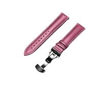 YingYou Soft Leather Watch Band With Stainless Steel Automatic Buckle 18mm 20mm 22mm 24mm Straps Green Blue Red(Purple-black,20mm)