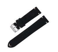 YingYou Vintage Handmade Soft Watch Band Quick Release Wristbelt Retro Suede Stitching Strap Genuine Leather Bracelet 18mm 20mm 22mm(Black,20mm)
