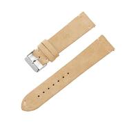 YingYou Vintage Handmade Soft Watch Band Quick Release Wristbelt Retro Suede Stitching Strap Genuine Leather Bracelet 18mm 20mm 22mm(Khaki,20mm)