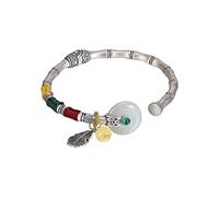Yinhetian Jade Retro Personality Peace Buckle Hand-braided Rope Women's Style Bracelet