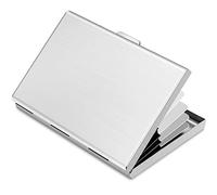 YINHEXI Business Card Holder Case Wallet for Men and Women, Metal Minimalist Slim Credit Card Wallet with Stainless Steel RFID Blocking for Men and Women, Drawbench Silver, Minimalist