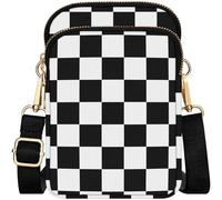 YINHEXI Small Crossbody Bags for Women, Mini Cell Phone Wallet Purse, Shoulder Bag for Women and Men, Checkered Black, Simplicity