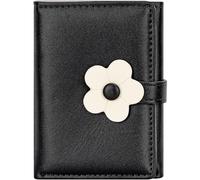 YINHEXI Wallet for Women Card Holder Small RFID Blocking Cute Small Leather Wallet Purse for Women Girls Small Mini Purse Blackflower Twee