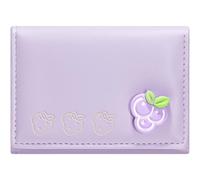 YINHEXI Wallet for Women, Women's Wallet Card Holder with Fruit Pattern, Small Trifold RFID Blocking Purse, Small Cute Leather Pocket Wallet, Lavender, Cute