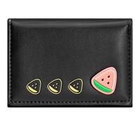 YINHEXI Wallet for Women, Women's Wallet Card Holder with Fruit Pattern, Small Trifold RFID Blocking Purse, Small Cute Leather Pocket Wallet, Black, Cute