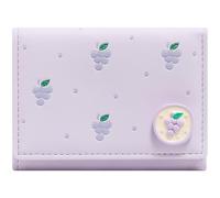 YINHEXI Wallet Women, RFID Blocking Small Compact Trifold PU Leather Card Holder Pocket Wallet Ladies Mini Purse with Coin Pocket, Purple Grape, Twee