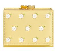 YINHEXI Wallet Women, RFID Blocking Small Compact Trifold PU Leather Card Holder Purse with Coin Pocket & ID Window for Ladies, Ladies, Teens, and Girls, Floral Yellow, Cute