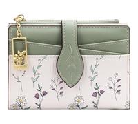 YINHEXI Women’s Wallet, Compact and Small RFID Blocking Bifold PU Leather Card Holder, Mini Purse with Coin Pocket for Ladies, Girls, Leaf Green, Minimalist