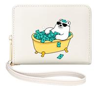 YINHEXI Women's Bifold Wallet with Accordion Card Organizer RFID Blocking Small Leather Purse Credit Card Holder for Women Ladies Teens with ID Window, Money Bear, Simple