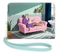 YINHEXI Women's Bifold Wallet with Accordion Card Organizer RFID Blocking Small Leather Purse Credit Card Holder for Women Ladies Teens with ID Window, Reading Leopard, Simple