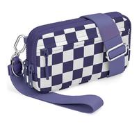 YINHEXI Wristlet Crossbody Wallets for Women Nylon Quilted Travel Bag Wallet with Strap, 4 Zippers Cell Phone Bag Purse, Grape Purple, Classic