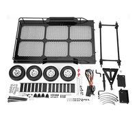 Yinhing /10 Scale Metal Trailer for Metal Axle Crawling Vehicle Flatbed Trailer Accessory with Four Tires