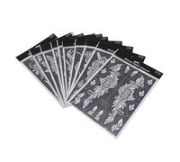 Yinhing 10 Sheets Body Art Stencils, Reusable Temporary Indian Templates with Water Proof PVC, for Spray Glitter Designs and Body Painting