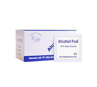 Yinhing 100 Pcs Alcohol Cotton Prep Swabs Soft Non Woven for Skin Preparation Before Injection with 6x3cm Size (White)